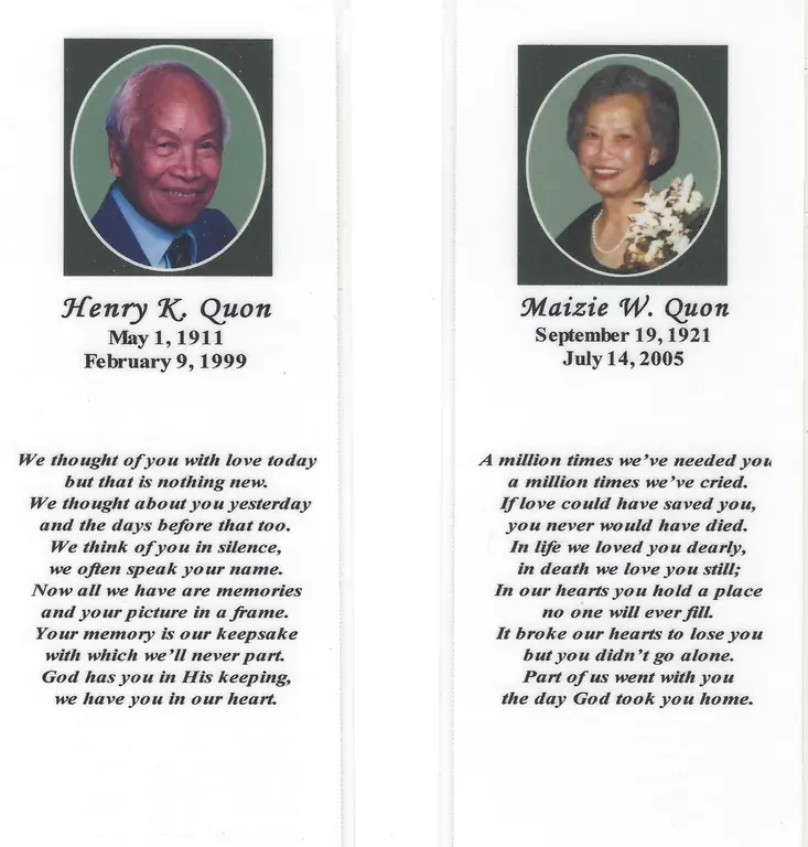Henry King Quon and Maizie Wong Quon